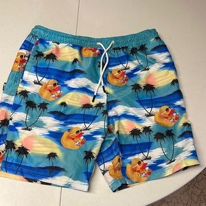 Duck with sunglasses bathing suit. Men’s.